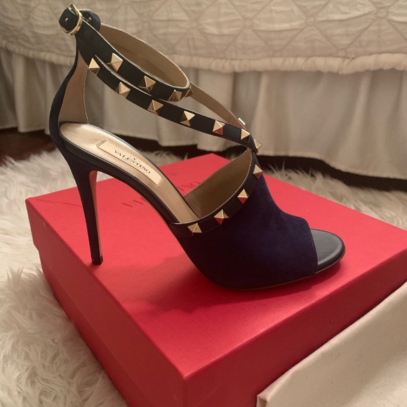 Suede Rockstud Ankle-wrap Sandal In Blue-SOLD OUT - Picture 2 of 3